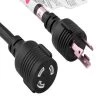 3 ft. 10 AWG 30 Amp 125-Volt Extension Power Cord (NEMA L5-30P to NEMA L5-30R) by SANOXY -ProHT Sales Store sanoxy networking tools snx cbl ldr pw157 1203 64 1000
