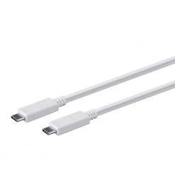 Cables and Adapters; USB Type C to Type C 3.1 Gen 2 Cable - 10Gbps, 5 Amp, 30AWG (3.3 ft.), White by SANOXY