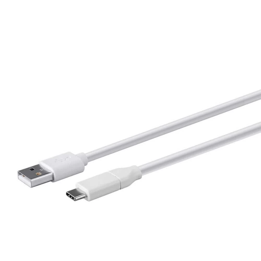 Cables and Adapters; USB Type C to USB-A 2.0 Cable - 480 Mbps, 3 Amp, 26AWG (1.6 ft.), White by SANOXY 3 Cables and Adapters; USB Type C to USB-A 2.0 Cable - 480 Mbps, 3 Amp, 26AWG (1.6 ft.), White by SANOXY