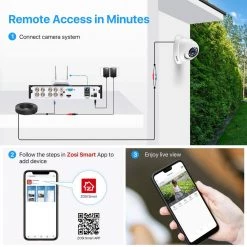 8-Channel 1080p 2TB Hard Drive DVR Security Camera System with 8 Wired Dome Cameras by ZOSI -ProHT Sales Store white 8ch zosi wired security camera systems 8mn 418w8s 20 44 1000