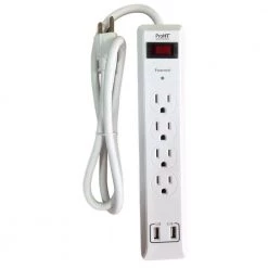 3 ft. 4-Outlet Surge Protector with 2 USB Ports by ProHT