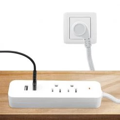 2-Outlet Surge Protector with 2 USB Ports and 3-Outlet Extension Cord by ProHT -ProHT Sales Store white proht surge protectors 03887 fa 1000