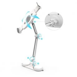 Aluminum Adjustable Phone/Tablet Holder for 7-12 in. Devices with Suction Mount by ProHT -ProHT Sales Store white proht tablets accessories 05498 4f 1000