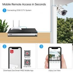 16-Channel 1080p 4TB Hard Drive DVR Security Camera System with 16 Wired Bullet Cameras by ZOSI -ProHT Sales Store white zosi wired security camera systems 16ck 261w16 40 c3 1000