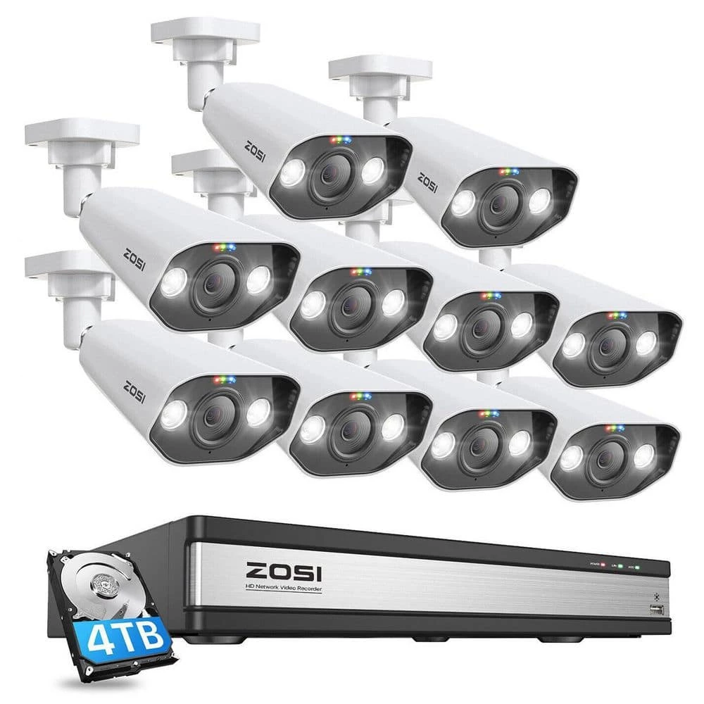 16-Channel 8MP PoE 4TB NVR Security Camera System with 10 Wired 8MP Spotlight IP Cameras, 2-Way Audio, Human Detection by ZOSI 3 16-Channel 8MP PoE 4TB NVR Security Camera System with 10 Wired 8MP Spotlight IP Cameras, 2-Way Audio, Human Detection by ZOSI