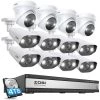 4K UHD 16-Channel POE 4TB NVR Security Camera System with 12 8MP Wired Spotlight Cameras, 2-Way Audio, 24/7 Recording by ZOSI 2 4K UHD 16-Channel POE 4TB NVR Security Camera System with 12 8MP Wired Spotlight Cameras, 2-Way Audio, 24/7 Recording by ZOSI -ProHT Sales Store white zosi wired security camera systems 16dk 1828w8x2258w4 40s 64 1000