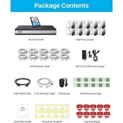 16-Channel 4K Ultra HD 8MP POE 4TB NVR Security Camera System with 10 8MP Wired Spotlight Cameras, 2-Way Audio by ZOSI -ProHT Sales Store white zosi wired security camera systems 16dk 2258w10 40 us a2 fa 1000