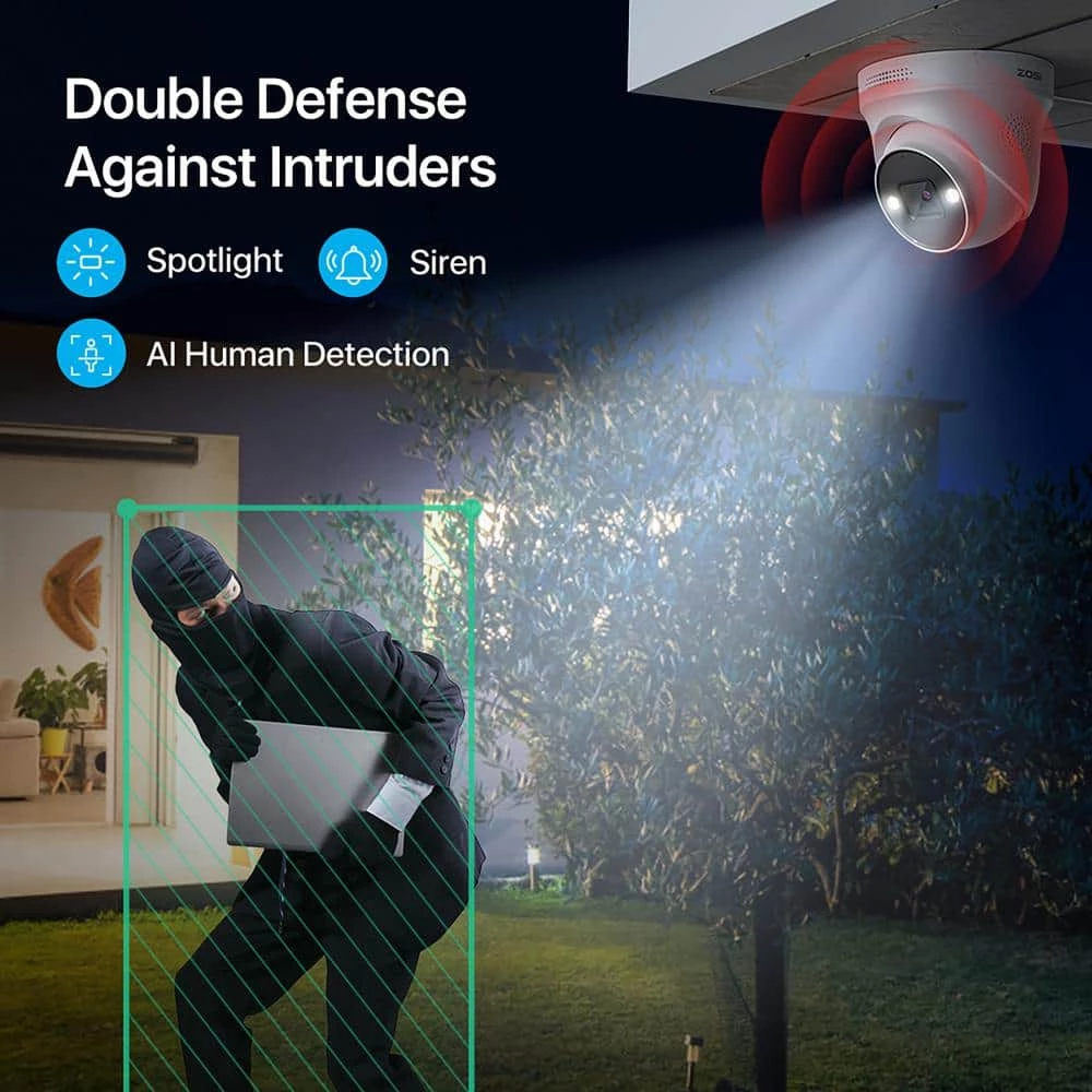 4K Ultra HD 16-Channel 8MP POE 4TB NVR Security Camera System with 16 Wired Spotlight Cameras, 2-Way Audio by ZOSI 4 4K Ultra HD 16-Channel 8MP POE 4TB NVR Security Camera System with 16 Wired Spotlight Cameras, 2-Way Audio by ZOSI - Image 2