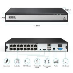 4K Ultra HD 16-Channel 8MP POE 4TB NVR Security Camera System with 16 Wired Spotlight Cameras, 2-Way Audio by ZOSI 19 4K Ultra HD 16-Channel 8MP POE 4TB NVR Security Camera System with 16 Wired Spotlight Cameras, 2-Way Audio by ZOSI -ProHT Sales Store white zosi wired security camera systems 16dk 2258w16 40 us 4f 1000