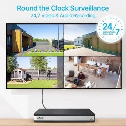 4K Ultra HD 16-Channel 8MP POE 4TB NVR Security Camera System with 16 Wired Spotlight Cameras, 2-Way Audio by ZOSI 23 4K Ultra HD 16-Channel 8MP POE 4TB NVR Security Camera System with 16 Wired Spotlight Cameras, 2-Way Audio by ZOSI -ProHT Sales Store white zosi wired security camera systems 16dk 2258w16 40 us 76 1000