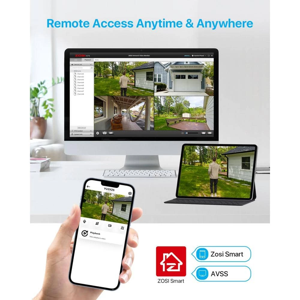 16-Channel 4K POE Security Cameras System with 4TB Hard Drive and 16 Wired 5MP Outdoor IP Cameras, 120ft Night Vision by ZOSI 10 16-Channel 4K POE Security Cameras System with 4TB Hard Drive and 16 Wired 5MP Outdoor IP Cameras, 120ft Night Vision by ZOSI - Image 8