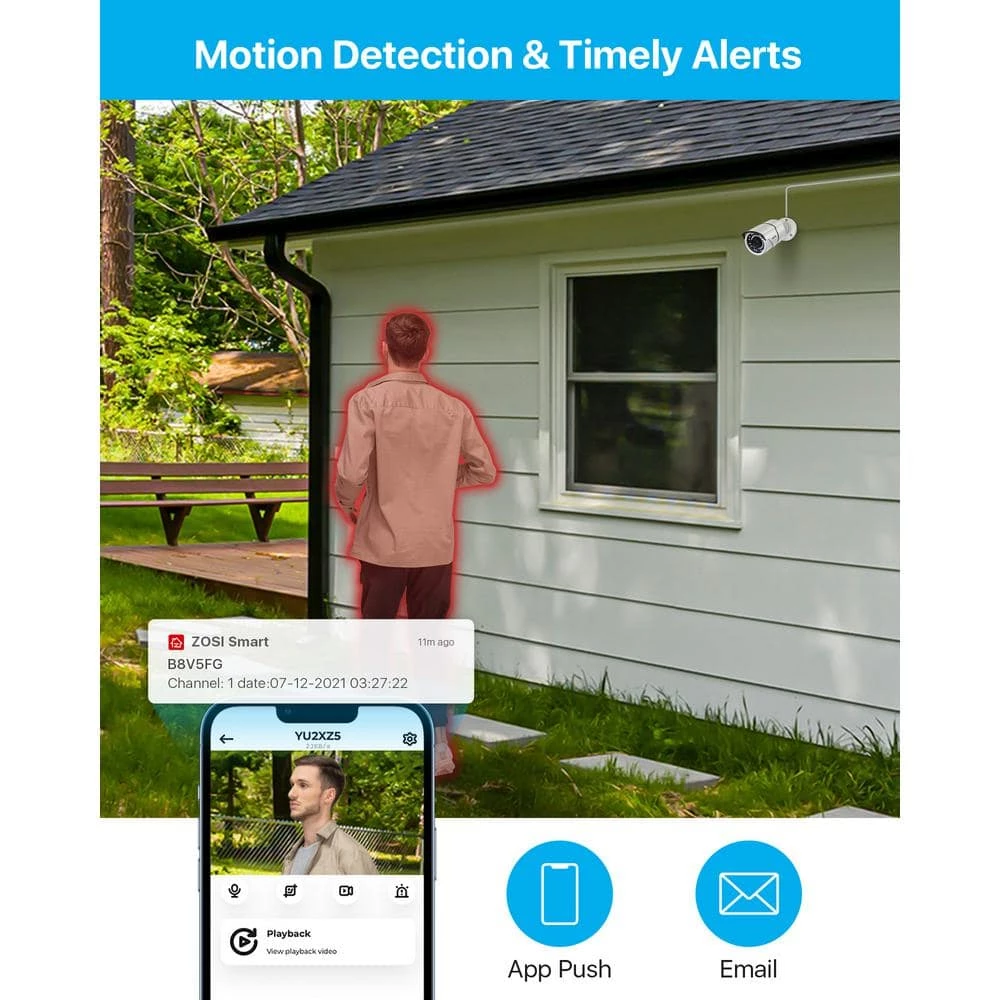 16-Channel 4K POE Security Cameras System with 4TB Hard Drive and 16 Wired 5MP Outdoor IP Cameras, 120ft Night Vision by ZOSI 4 16-Channel 4K POE Security Cameras System with 4TB Hard Drive and 16 Wired 5MP Outdoor IP Cameras, 120ft Night Vision by ZOSI - Image 2