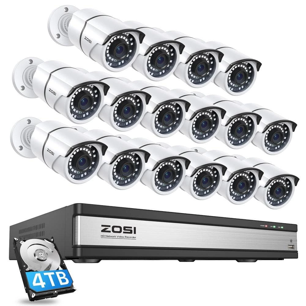 16-Channel 4K POE Security Cameras System with 4TB Hard Drive and 16 Wired 5MP Outdoor IP Cameras, 120ft Night Vision by ZOSI 3 16-Channel 4K POE Security Cameras System with 4TB Hard Drive and 16 Wired 5MP Outdoor IP Cameras, 120ft Night Vision by ZOSI