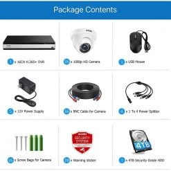 16-Channel 5MP-lite 4TB DVR Security Camera System with 16 Wired 1080p Dome Cameras by ZOSI 23 16-Channel 5MP-lite 4TB DVR Security Camera System with 16 Wired 1080p Dome Cameras by ZOSI -ProHT Sales Store white zosi wired security camera systems 16wk 418w16 40 us 44 1000