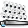 16-Channel 5MP-lite 4TB DVR Security Camera System with 16 Wired 1080p Dome Cameras by ZOSI
