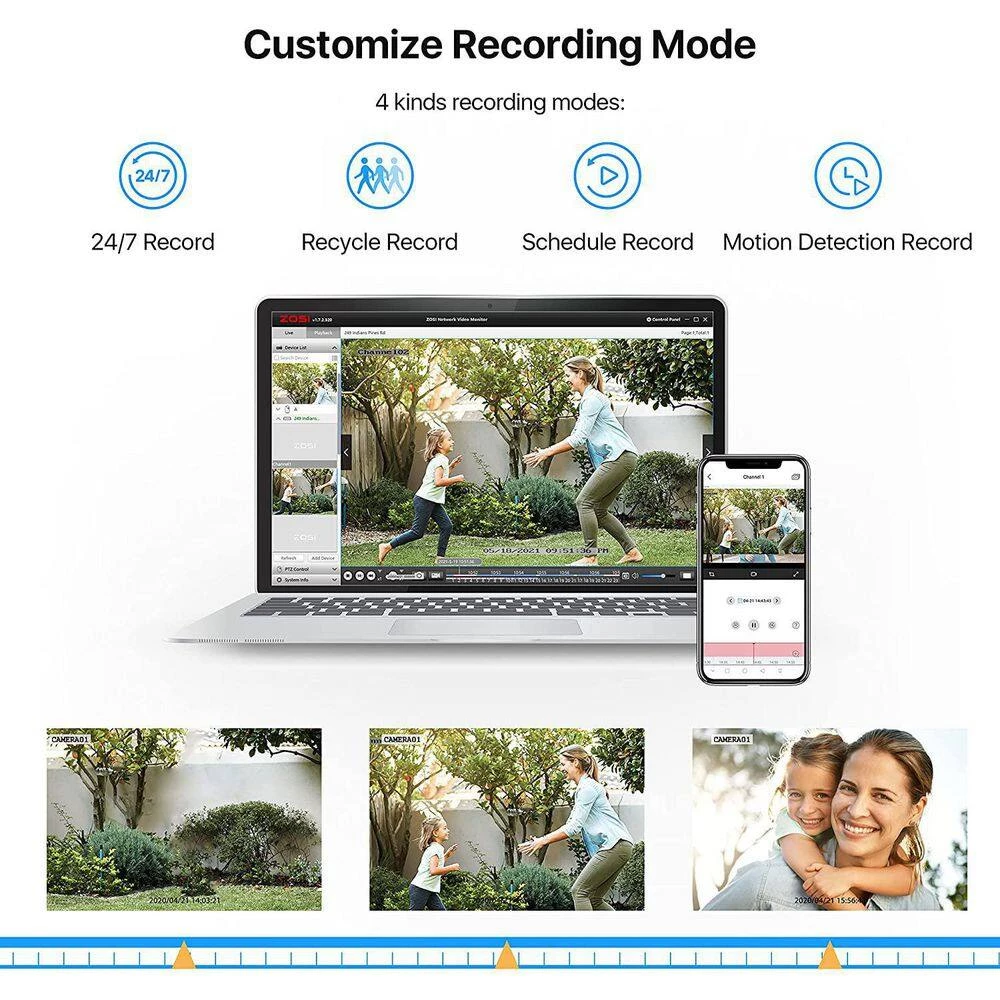 16-Channel 5MP-lite 4TB DVR Security Camera System with 16 Wired 1080p Dome Cameras by ZOSI 6 16-Channel 5MP-lite 4TB DVR Security Camera System with 16 Wired 1080p Dome Cameras by ZOSI - Image 4