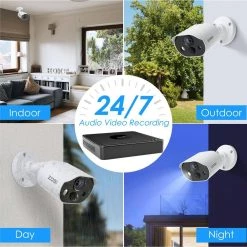 8-Channel 1080p 1TB DVR Security Cameras System with 4 2MP Wired Spotlight Cameras, 1-Way Audio, PIR Human Detection by ZOSI -ProHT Sales Store white zosi wired security camera systems 8ar 303w4 10 us 44 1000