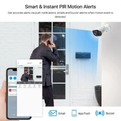 8-Channel 1080p 1TB DVR Security Cameras System with 4 2MP Wired Spotlight Cameras, 1-Way Audio, PIR Human Detection by ZOSI -ProHT Sales Store white zosi wired security camera systems 8ar 303w4 10 us a0 1000