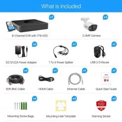 8-Channel 1080p 1TB DVR Security Cameras System with 4 2MP Wired Spotlight Cameras, 1-Way Audio, PIR Human Detection by ZOSI -ProHT Sales Store white zosi wired security camera systems 8ar 303w4 10 us fa 1000