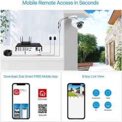 8-Channel 1080p 2TB DVR Security Camera System with 8 Wired Bullet Cameras by ZOSI -ProHT Sales Store white zosi wired security camera systems 8cn 261b8 20 us 1f 1000