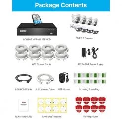4K Ultra HD 8-Channel POE 2TB NVR Security System with 8X 8MP Wired Spotlight Security IP Cameras, AI Human Detection by ZOSI -ProHT Sales Store white zosi wired security camera systems 8dn 1828x2258w4 20 us a2 44 1000