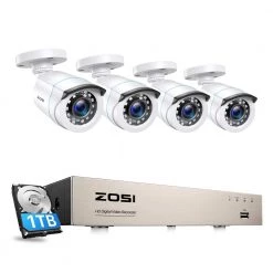 8-Channel 1080p DVR 1TB Hard Drive Security Camera System with 4 Wired Cameras by ZOSI