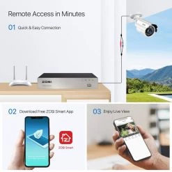 8 Channel 1080p Full HD 1TB Hard Drive Security Camera System with 4 Wired Bullet Cameras by ZOSI -ProHT Sales Store white zosi wired security camera systems 8mn 211b4 10 us 44 1000