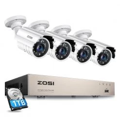8 Channel 1080p Full HD 1TB Hard Drive Security Camera System with 4 Wired Bullet Cameras by ZOSI