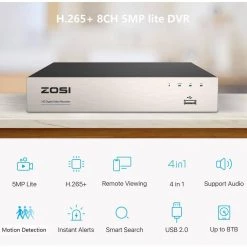 8 Channel 1080p Full HD 1TB Hard Drive Security Camera System with 4 Wired Bullet Cameras by ZOSI -ProHT Sales Store white zosi wired security camera systems 8mn 211b4 10 us 77 1000