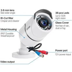 8 Channel 1080p 1TB Hard Drive Outdoor Security Camera System with 4 Wired Bullet Cameras by ZOSI -ProHT Sales Store white zosi wired security camera systems 8mn 261w4s 10 us c3 1000