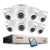 8-Channel 1080p 1TB Hard Drive DVR Security Camera System with 8-Wired Dome Cameras by ZOSI -ProHT Sales Store white zosi wired security camera systems 8mn 418b8s 10us 64 1000