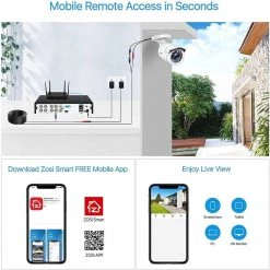 H.265+ 8-Channel 5MP-LITE DVR 1TB Hard Drive Security Camera System with 4X 1080P Wired Bullet Cameras, Remote Access by ZOSI -ProHT Sales Store white zosi wired security camera systems 8vm 106w4s 10 4f 1000