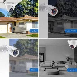 8 Channel 1080p 1TB Hard Drive DVR Security Camera System with 4 Wired Dome Cameras + 4 Wired Bullet Cameras by ZOSI -ProHT Sales Store white zosi wired security camera systems 8vm 106x418w4s 10 1f 1000