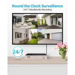 8-Channel 5MP PoE 1TB Hard Drive NVR Security Camera System with 4X 5MP Wired Security Cameras by ZOSI -ProHT Sales Store white zosi wired security camera systems 8vm 261b8s 20 us 1f 1000