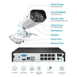 8-Channel 5MP PoE 1TB Hard Drive NVR Security Camera System with 4X 5MP Wired Security Cameras by ZOSI -ProHT Sales Store white zosi wired security camera systems 8vm 261b8s 20 us 66 1000