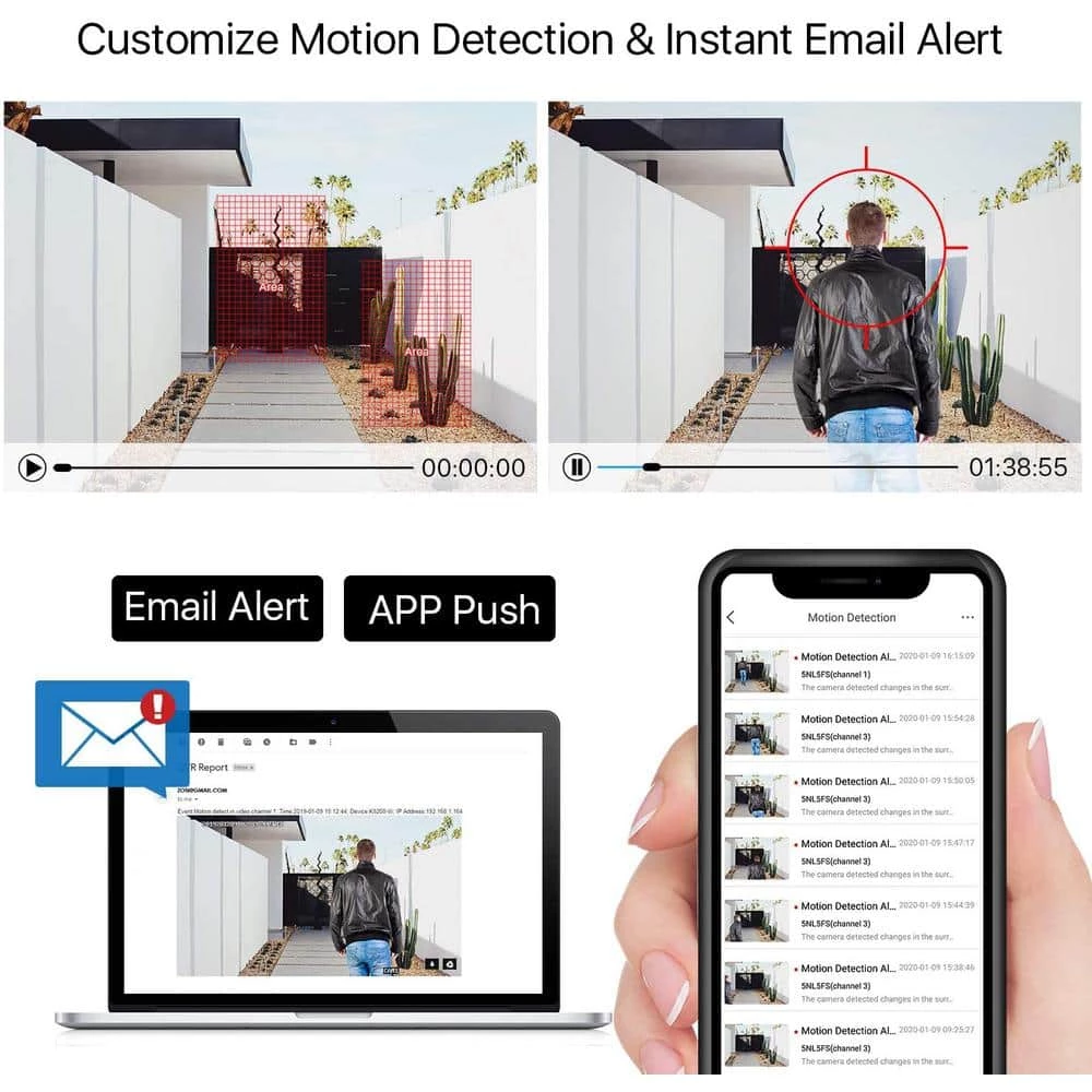 8 Channel 5MP-Lite 1TB Hard Drive DVR Security Camera System with 4 1080p Wired Dome Cameras, Remote Access by ZOSI 7 8 Channel 5MP-Lite 1TB Hard Drive DVR Security Camera System with 4 1080p Wired Dome Cameras, Remote Access by ZOSI - Image 5