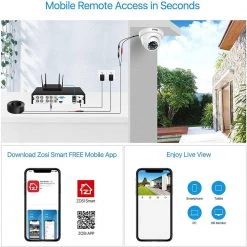 8 Channel 5MP-Lite 1TB Hard Drive DVR Security Camera System with 4 1080p Wired Dome Cameras, Remote Access by ZOSI 21 8 Channel 5MP-Lite 1TB Hard Drive DVR Security Camera System with 4 1080p Wired Dome Cameras, Remote Access by ZOSI -ProHT Sales Store white zosi wired security camera systems 8vm 418w4s 10 1f 1000