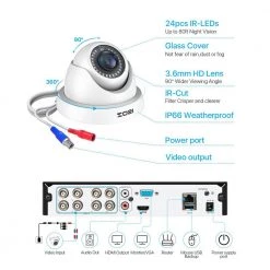 8 Channel 5MP-Lite 1TB Hard Drive DVR Security Camera System with 4 1080p Wired Dome Cameras, Remote Access by ZOSI 20 8 Channel 5MP-Lite 1TB Hard Drive DVR Security Camera System with 4 1080p Wired Dome Cameras, Remote Access by ZOSI -ProHT Sales Store white zosi wired security camera systems 8vm 418w4s 10 4f 1000