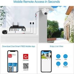 8-Channel 1080P DVR 2TB Surveillance System with 4 Wired Outdoor Security Cameras by ZOSI -ProHT Sales Store white zosi wired security camera systems 8vm 418w4s 20 us 1f 1000