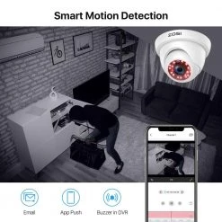 8-Channel 1080p 1TB DVR Security Camera System with 8 Wired Dome Cameras by ZOSI -ProHT Sales Store white zosi wired security camera systems 8vm 418w8s 10 40 1000