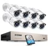 8-Channel 1080P DVR 5MP Lite 1TB HDD Security Camera System with 8 Wired Outdoor Cameras by ZOSI -ProHT Sales Store white zosi wired security camera systems 8vn 106b8s 10 a1 64 1000