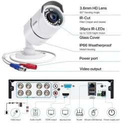 8-Channel 1080P DVR 5MP Lite 1TB HDD Security Camera System with 8 Wired Outdoor Cameras by ZOSI -ProHT Sales Store white zosi wired security camera systems 8vn 106b8s 10 a1 c3 1000