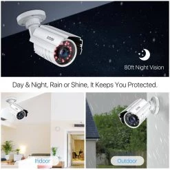 H.265+ 8-Channel 5MP-Lite DVR 2TB Hard Drive Security Camera System with 4 Wired Cameras, 80ft Night Vision by ZOSI 18 H.265+ 8-Channel 5MP-Lite DVR 2TB Hard Drive Security Camera System with 4 Wired Cameras, 80ft Night Vision by ZOSI -ProHT Sales Store white zosi wired security camera systems 8vn 211w4s 20 us 66 1000