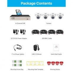 8-Channel 1080p 1TB DVR Security Camera System with 4 Wired Dome Cameras, Outdoor/Indoor Surveillance System by ZOSI -ProHT Sales Store white zosi wired security camera systems 8vn 418w4s 10 44 1000