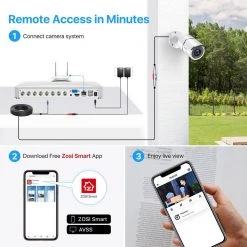 8-Channel 1080p Wired DVR Security System with 1TB Hard Drive and 4 Full HD Audio Cameras, 120 Night Vision by ZOSI -ProHT Sales Store white zosi wired security camera systems 8vu 261w4f 10 us 1f 1000