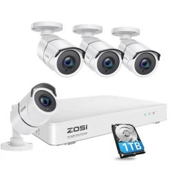 8-Channel 1080p Wired DVR Security System with 1TB Hard Drive and 4 Full HD Audio Cameras, 120 Night Vision by ZOSI