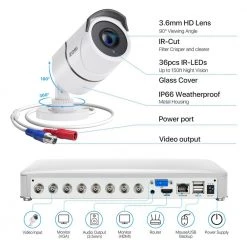 8-Channel 1080p Wired DVR Security System with 1TB Hard Drive and 4 Full HD Audio Cameras, 120 Night Vision by ZOSI -ProHT Sales Store white zosi wired security camera systems 8vu 261w4f 10 us c3 1000