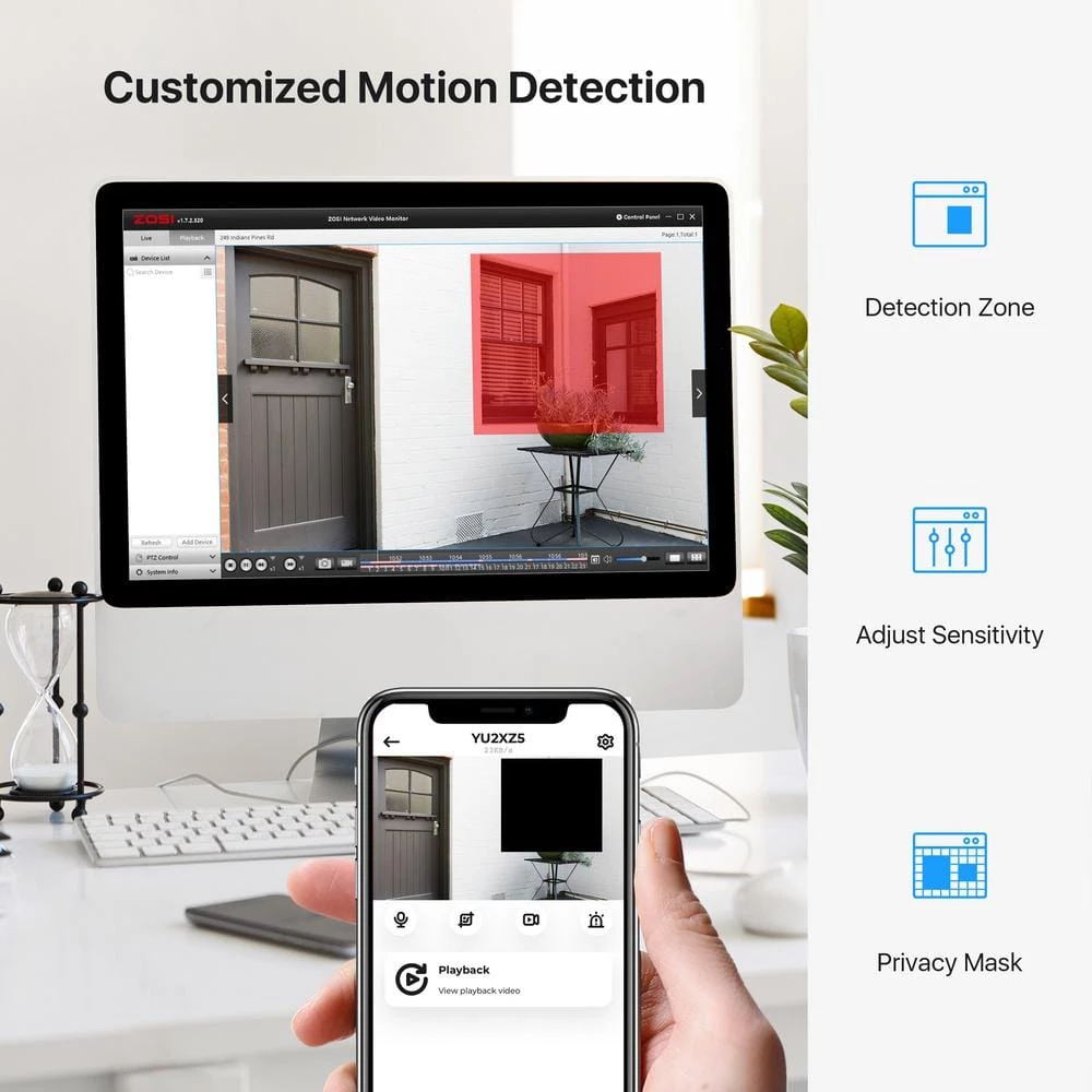 FHD 1080p 8-Channel 1TB DVR Security System with 8 Wired Audio Security Cameras, 120 ft. Night Vision, Motion Alerts by ZOSI 7 FHD 1080p 8-Channel 1TB DVR Security System with 8 Wired Audio Security Cameras, 120 ft. Night Vision, Motion Alerts by ZOSI - Image 5
