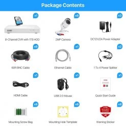 FHD 1080p 8-Channel 1TB DVR Security System with 8 Wired Audio Security Cameras, 120 ft. Night Vision, Motion Alerts by ZOSI 21 FHD 1080p 8-Channel 1TB DVR Security System with 8 Wired Audio Security Cameras, 120 ft. Night Vision, Motion Alerts by ZOSI -ProHT Sales Store white zosi wired security camera systems 8vu 261w8f 10 us 44 1000