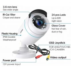Wired 1080P HD 4-In-1 Outdoor Home Bullet Security Camera Compatible with TVI/AHD/CVI Analog DVR by ZOSI -ProHT Sales Store white zosi wired security cameras 1ac 1062c ws n 2 1f 1000
